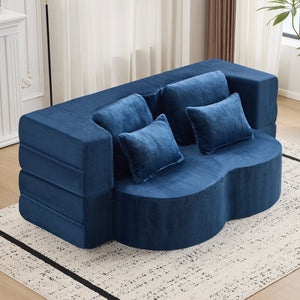 Queen Size Foldable Sofa Bed Chenille Futon Couch