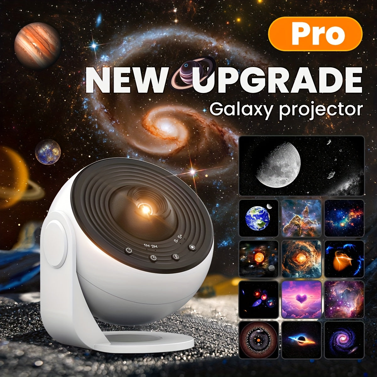 4K Galaxy Projector for Bedroom with 13 Films - HD Star & Earth Night Light Moktan Sabai