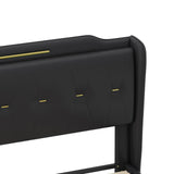 Queen Size Leather Bed Frame with Wingback Headboard & Footboard