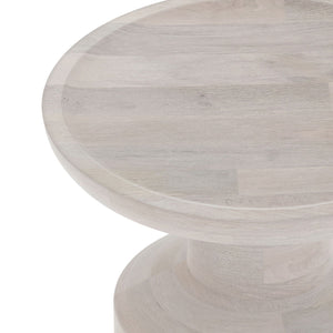 Handcrafted Wooden Accent Table with Sculptural Design - Multiple Colors