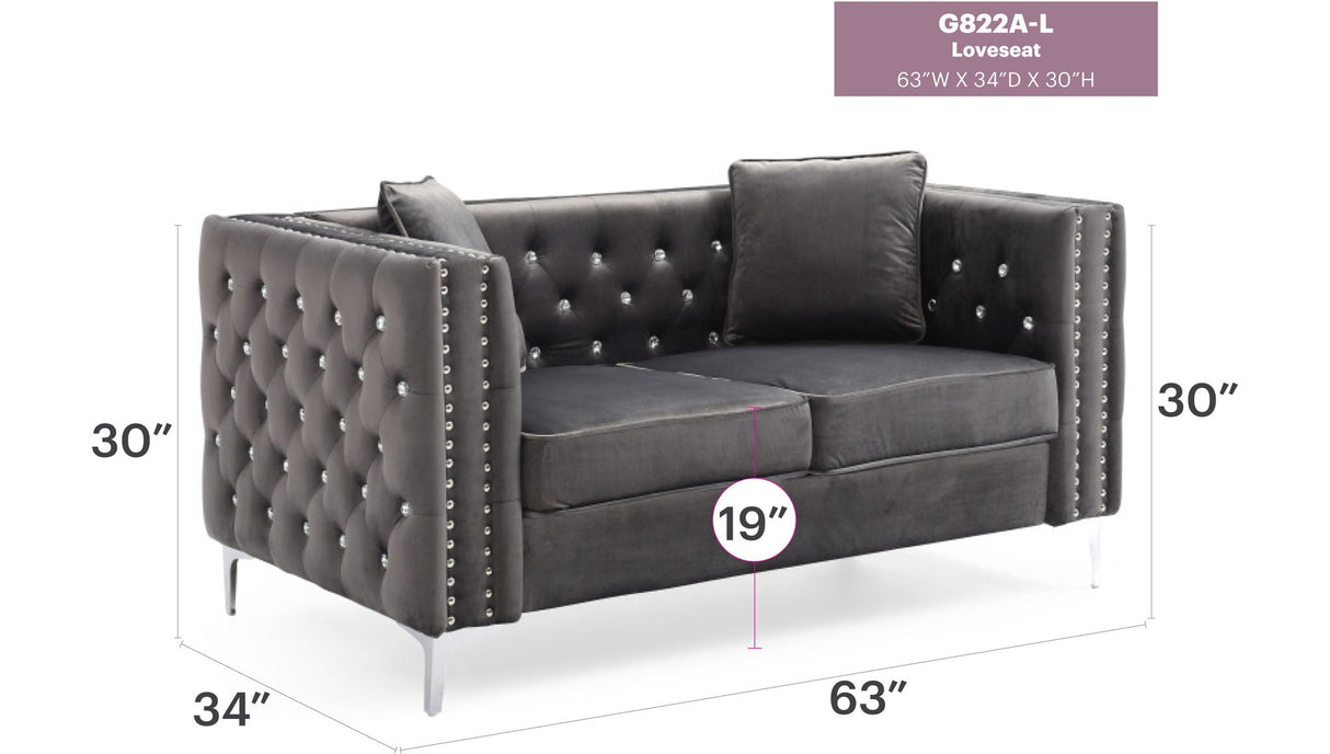 Elegant Track Arm Loveseat