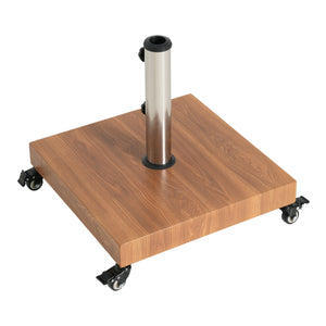 Malibu Square Umbrella Base with Wheels - Concrete & Iron Outdoor Stand