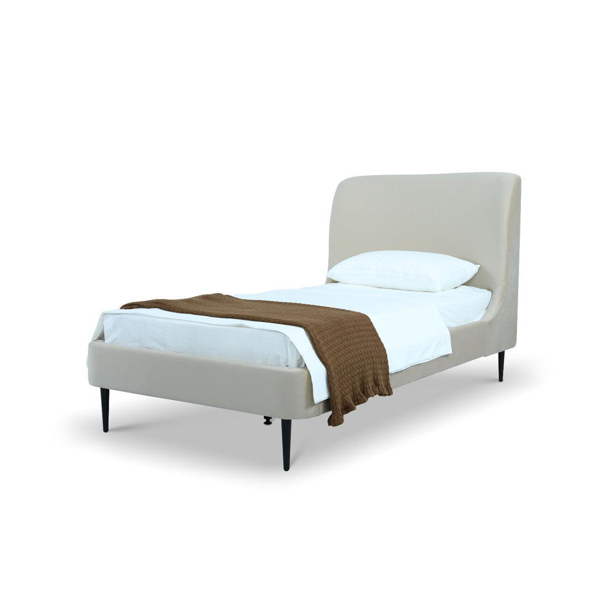 Heather - Upholstered Bed With Curved Headboard