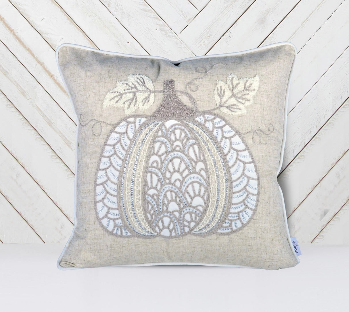 Lace Embroidered Pumpkin Throw Pillow – Set of 2