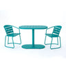 3 Piece Elegant Outdoor Bistro Set with 2 Chairs and Oval Table