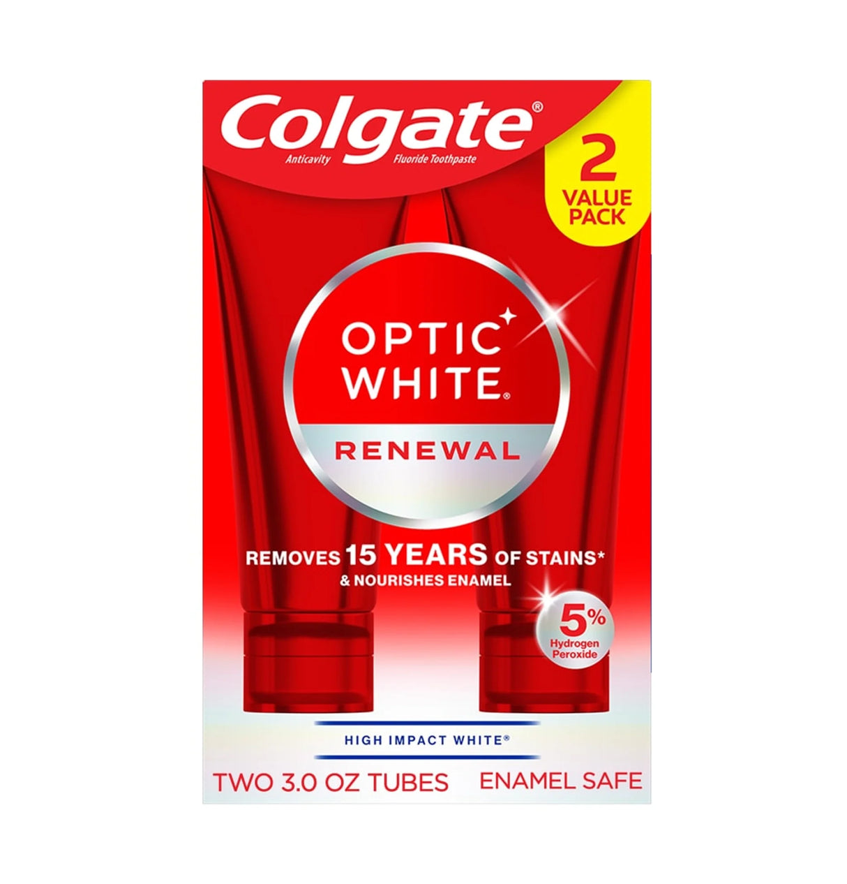 Colgate Optic White Renewal Whitening Toothpaste Mint 2 Pack