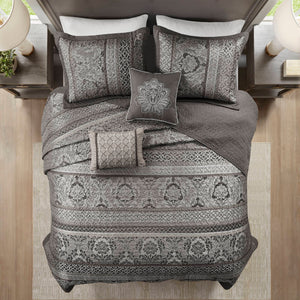 5-Piece Queen 5 Piece Reversible Jacquard Bedspread Set
