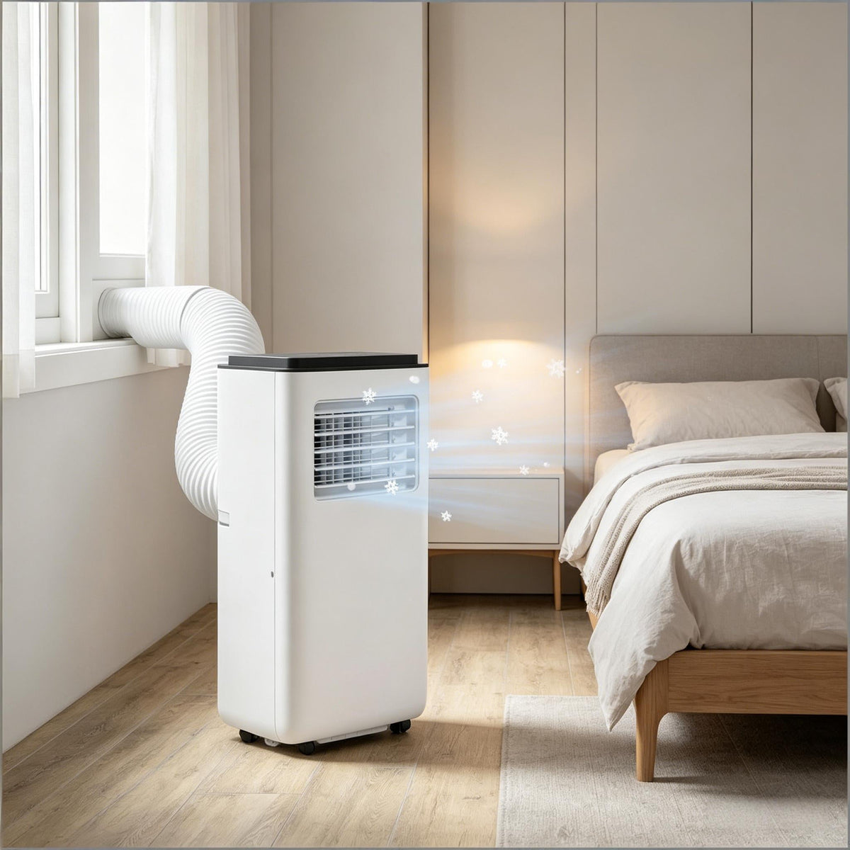 Portable Air Conditioner with Powerful Cooling and Multiple Modes - White