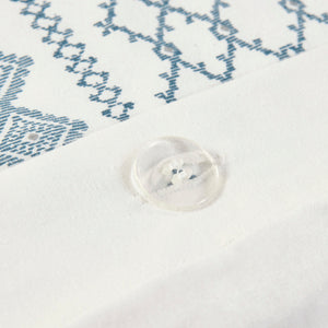 King/Cal King Cotton Printed Duvet Cover Set with Chenille
