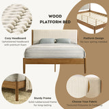 Vichy 2-Piece Rubberwood Corduroy Queen Bedroom Set