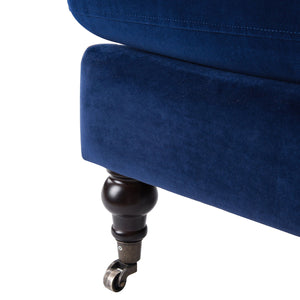 Accent Arm Chair with Casters – Solid Hardwood Frame - Blue or Beige