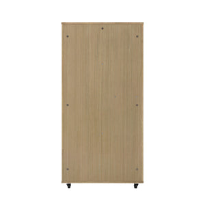 Basia Rubber Wood Cat Cabinet with Wheels
