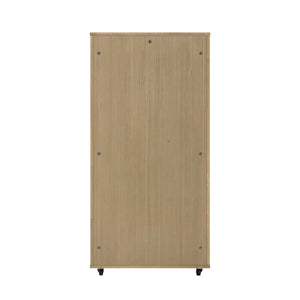 Basia Rubber Wood Cat Cabinet with Wheels