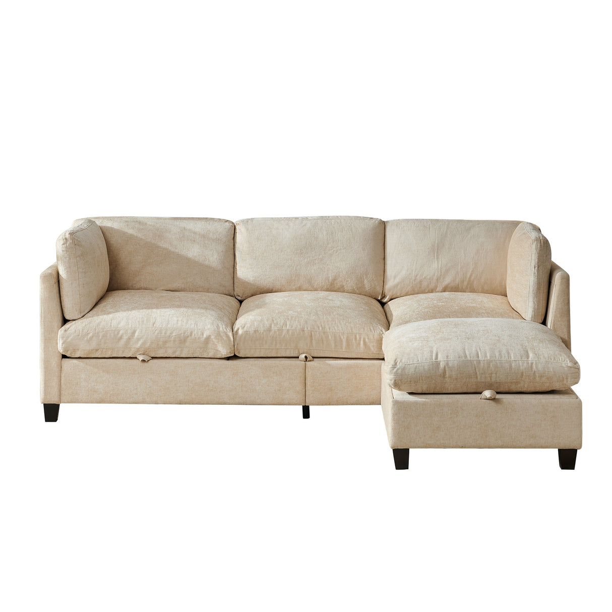 96.5" L Shape Sectional Couch with Ottoman