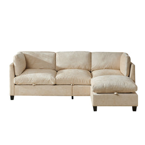 96.5" L Shape Sectional Couch with Ottoman