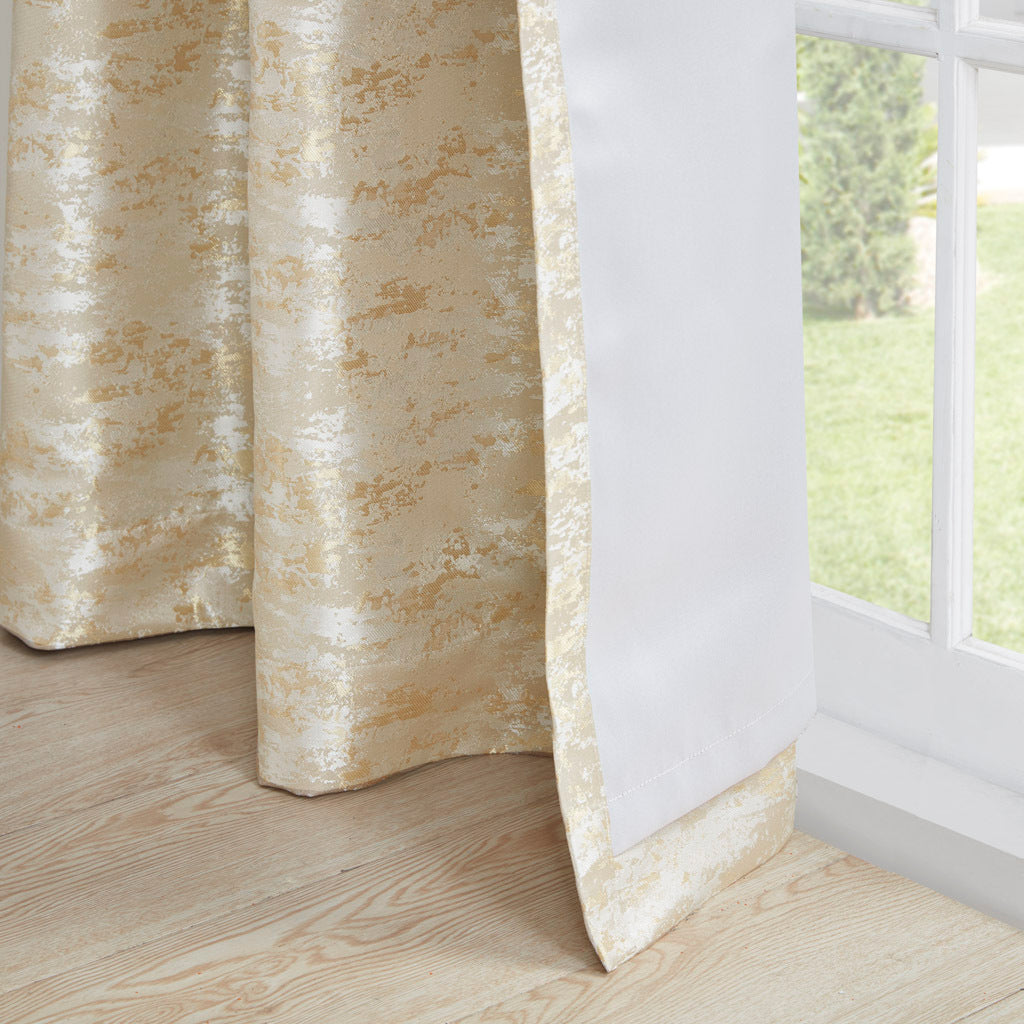 Jacquard lined total blackout rod pocket/back tab curtain panel (only 1 pc panel)