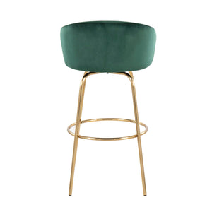 Claire - Contemporary / Glam Fixed Height Bar Stool (Set of 2) Round Footrest (Set of 2)