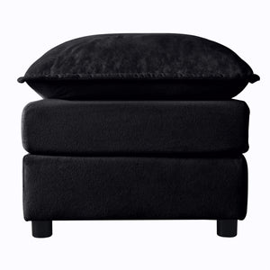 Luxury Chenille Ottoman with Double-Layer Cushion