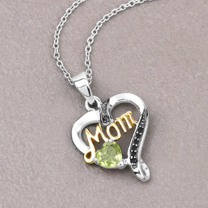 0.49 Carat Genuine Peridot and Black Spinel .925 Sterling Silver Pendant