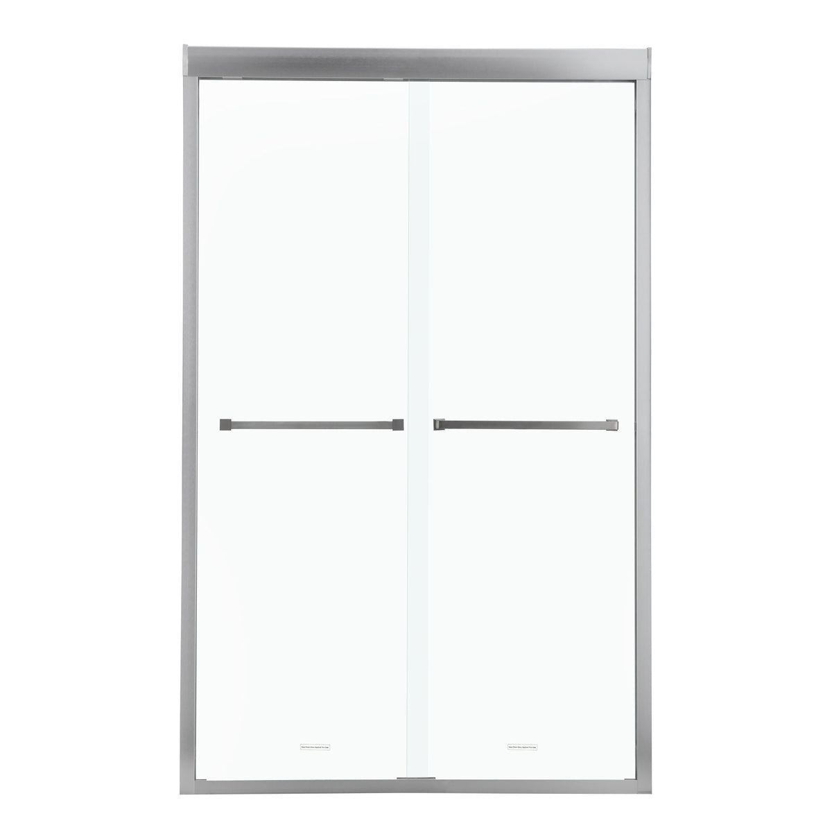 Modern Double Sliding Shower Enclosure with Tempered Glass - Pearl Silver, Gray, Black