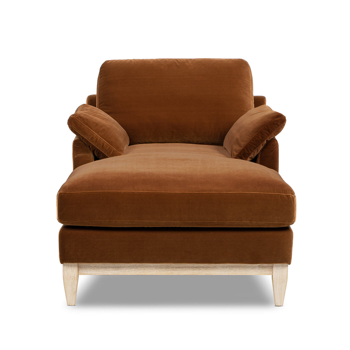 Pasadena Modern Farmhouse Chaise Lounge Chair, Burnt