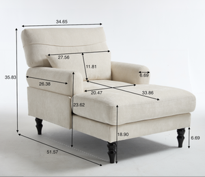 Modern Chaise Lounge Upholstered Indoor Recliner Sofa