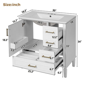 Traditional Bathroom Vanity Set With Soft Close Doors