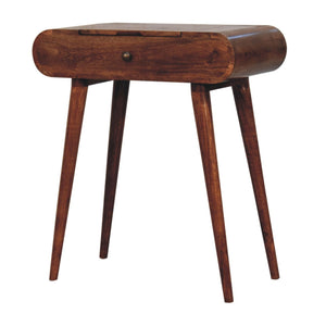 Mini Dressing Table With Foldable Mirror - Caramel