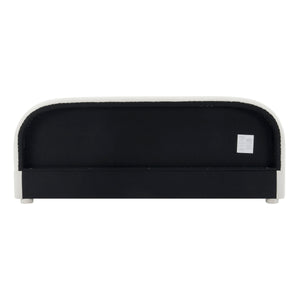 Cream Style Fabric Upholstered Bed, Simple Modern Bedroom King