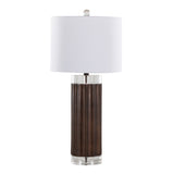 Cylinder Fluted Contemporary Polyresin Table Lamp Set of 2