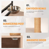 Cat Tree with Litter Box Enclosure and Large Hammock