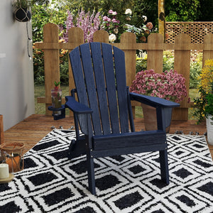 Folding Adirondack Chair Wood Texture Navy Blue