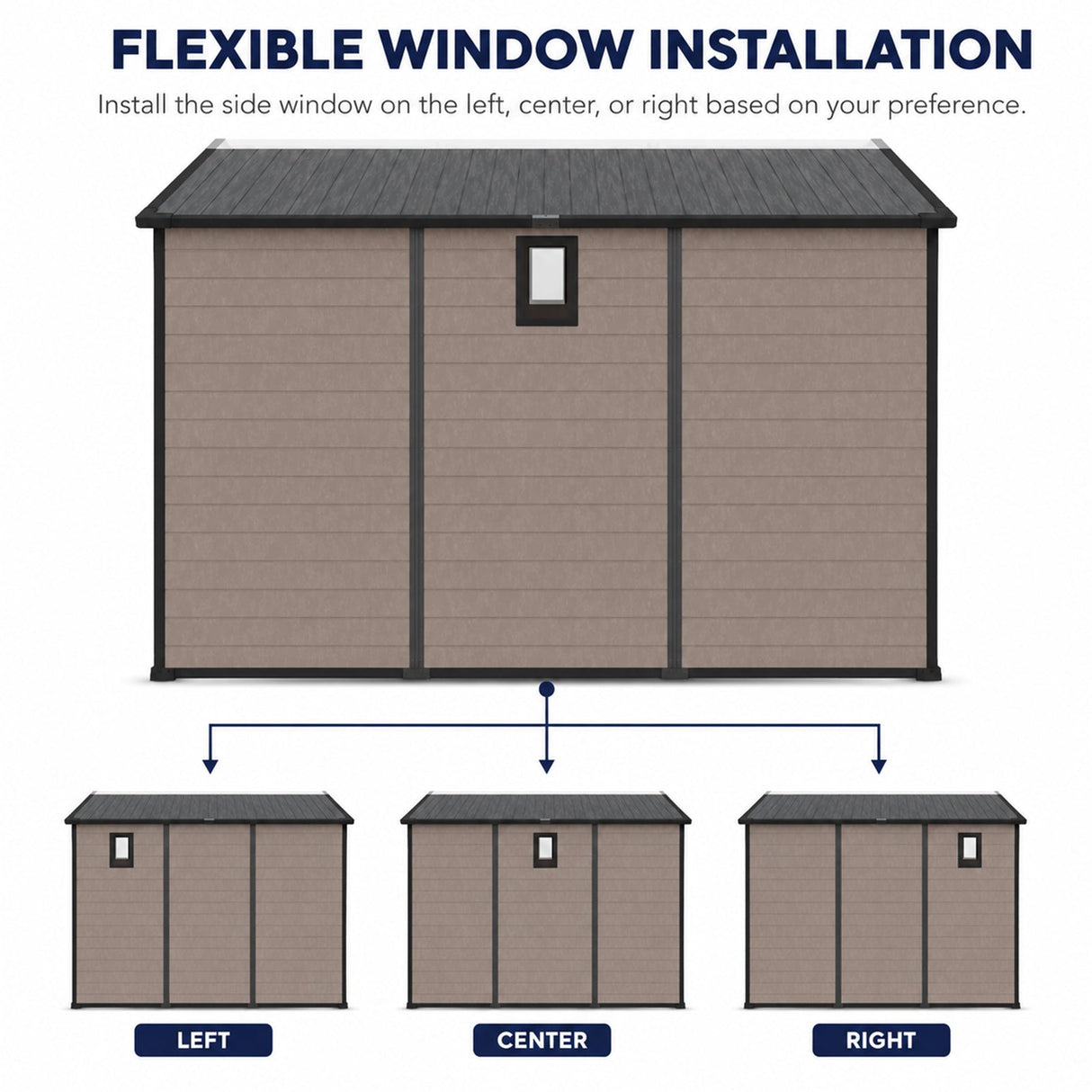 8x10 FT Plastic Outdoor Storage Shed - Lockable Resin Tool Shed