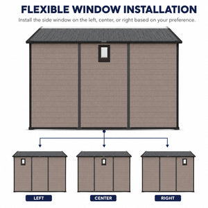 8x10 FT Plastic Outdoor Storage Shed - Lockable Resin Tool Shed