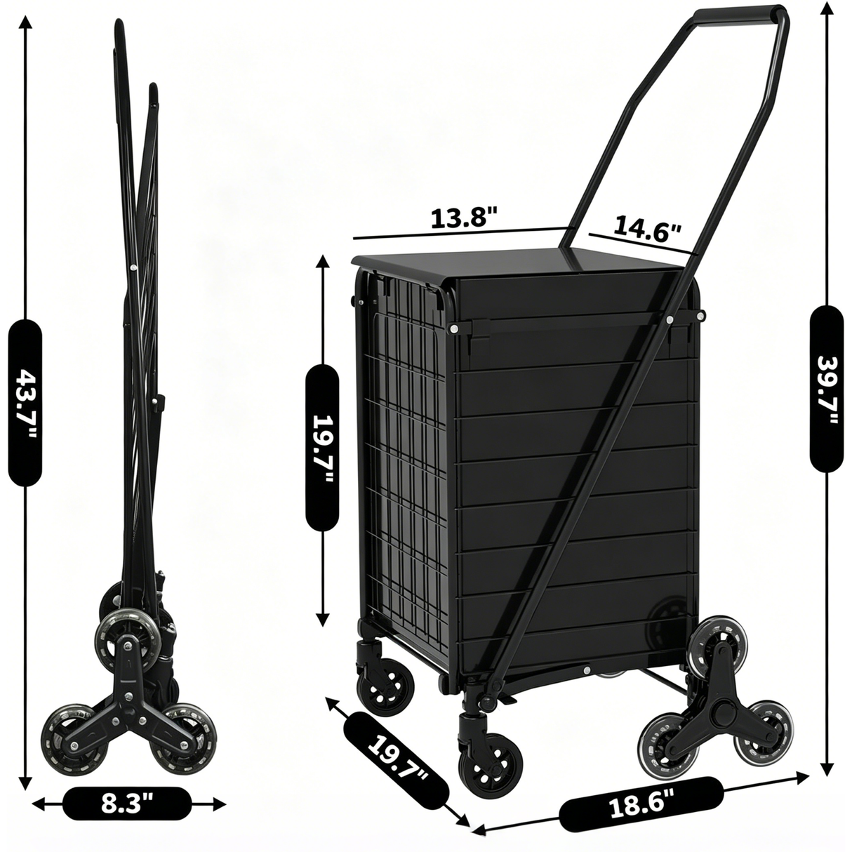 Foldable Utility Shopping Cart on Wheels