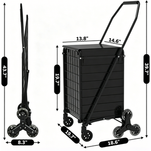 Foldable Utility Shopping Cart on Wheels