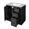 Bathroom Vanity with Ceramic Sink and Storage Cabinet - Dark Green, White, Black, or Blue