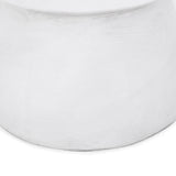 Outdoor Lightweight Concrete End Table with Hourglass Structure, Antique White