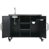 K&K 55.5' Outdoor Kitchen Island with 304 Stainless Steel Sink