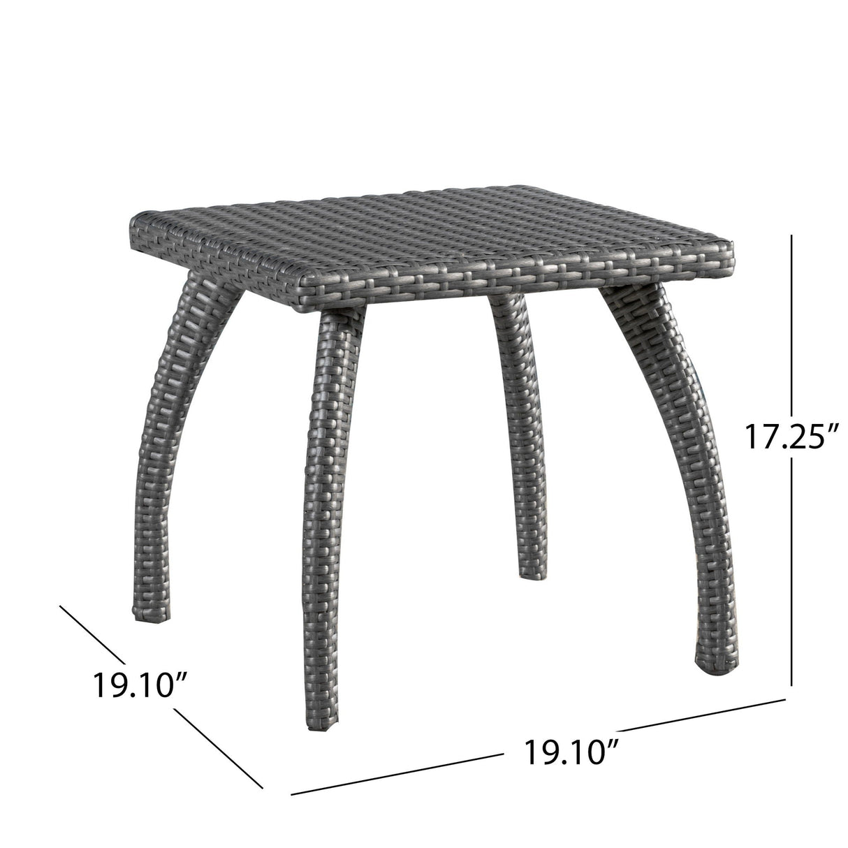 Luminant Outdoor Side Table with Iron Frame - Gray
