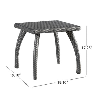 Luminant Outdoor Side Table with Iron Frame - Gray