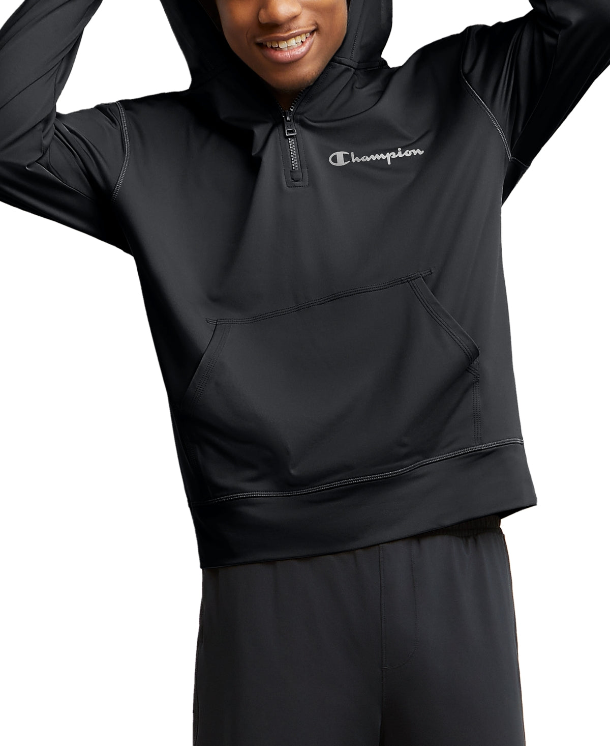 Champion Men's Quarter Zip Fitness Hoodie