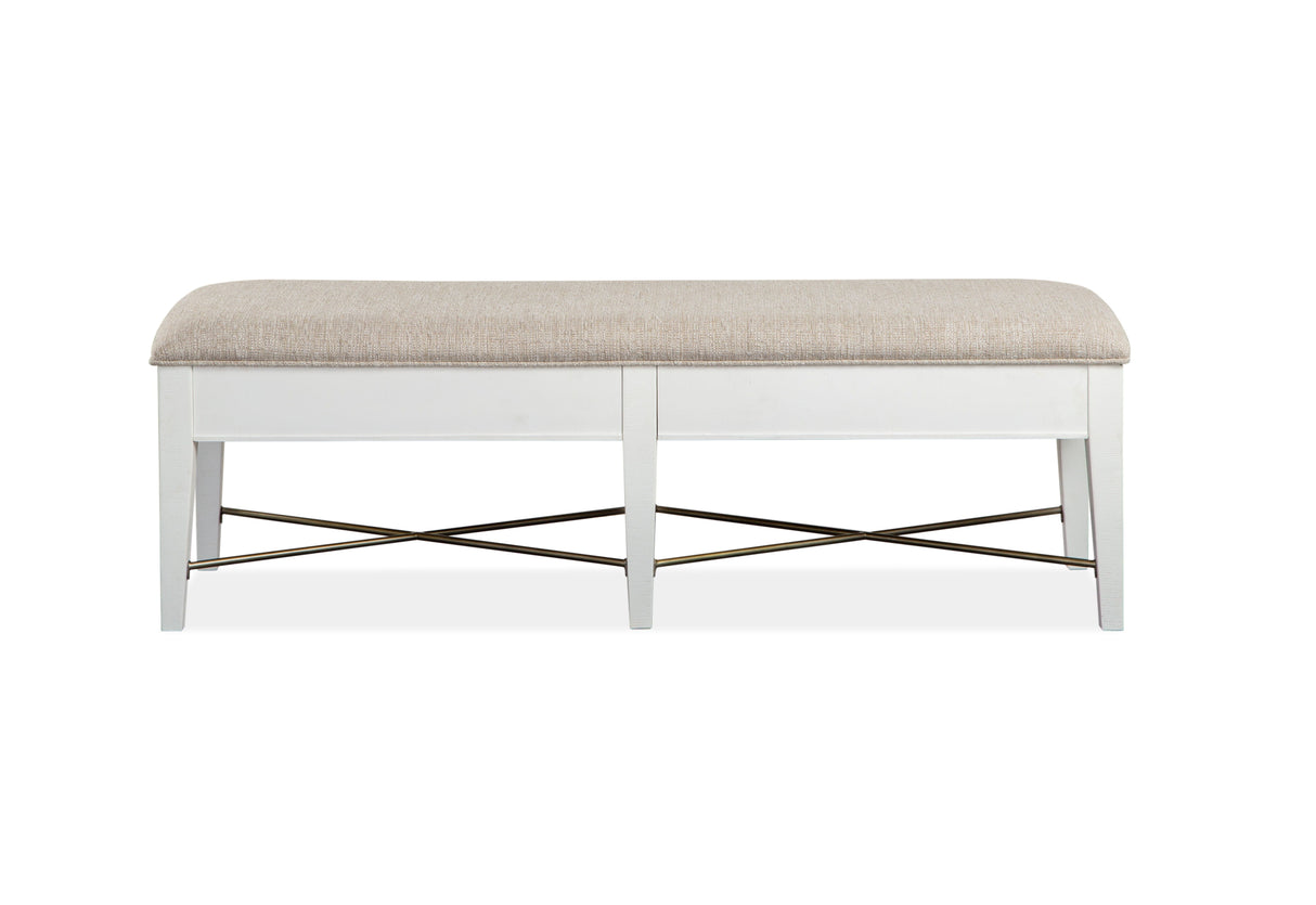 Heron Cove - Bench With Upholstered Seat - Chalk White