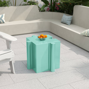 3-Piece Artistic Puzzle Table Set, Modular MGO Side Tables with Interlocking Design