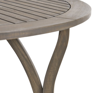 Outdoor Acacia Wood Round Dining Table with Curved Legs