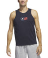 Adidas Men's Sleeveless Tank Top - American Flag Graphic