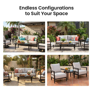 6PC Outdoor Conversation Set with Swivel Club Chairs