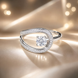 925 Sterling Silver 0.50 Carat Moissanite Ring Size 6 for Women