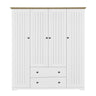 4 Door Wardrobe Armoire With 2 Drawers