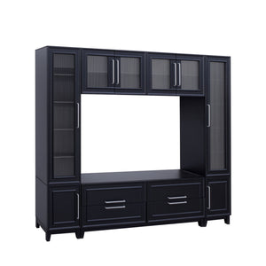 Wall Unit Modern Entertainment Center With Glass Doors